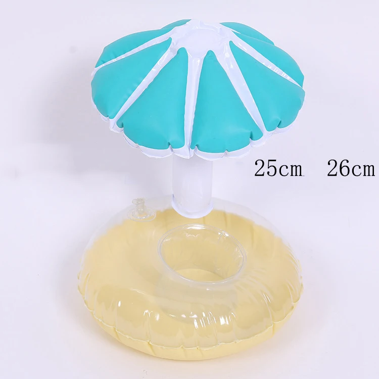 Blue umbrella Надувной подстаканник Единорог Фламинго держатель для напитков плавательный бассейн поплавок купальный бассейн игрушка вечерние пляжные подстаканники для напитков поплавок - Цвет: Blue umbrella