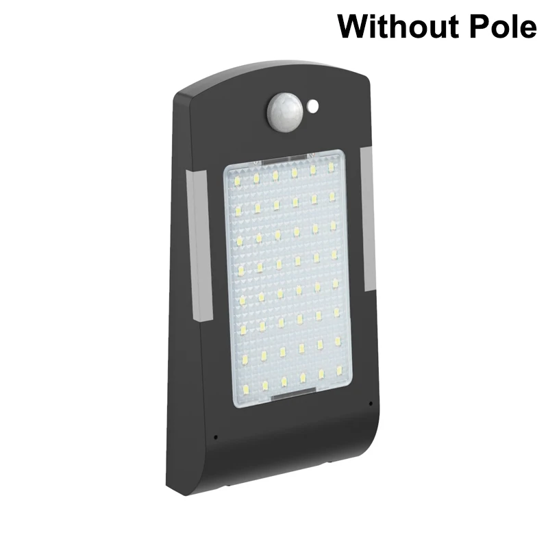Black Without Pole 54 светодиодный беспроводной светильник на солнечной батарее с 3 режимами, уличный водонепроницаемый светильник на солнечной батарее, светильник безопасности для дома, стены, улицы, сада - Испускаемый цвет: Black Without Pole