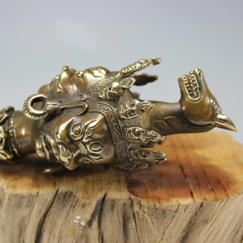 Медный тибетский буддийский Тантрический adder Vajra Phurba Jiangmo Chu Prong Tau pestle Hayagriva с тремя