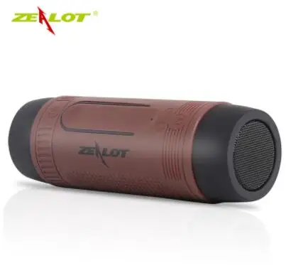 Коричневый Zealot S1 Bluetooth динамик открытый велосипед портативный сабвуфер бас беспроводной динамик s power Bank+ светодиодный свет+ крепление на велосипед+ карабин - Цвет: Коричневый