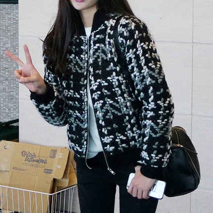 Новое Осеннее и зимнее женское бейсбольное пальто с рисунком гусиных лапок