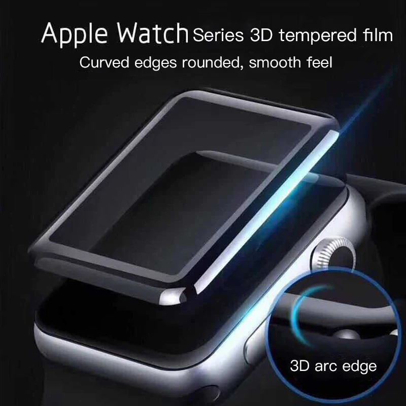 3D изогнутая модная поверхность 9H закаленное стекло пленка для apple watch 42 мм 38 44 40