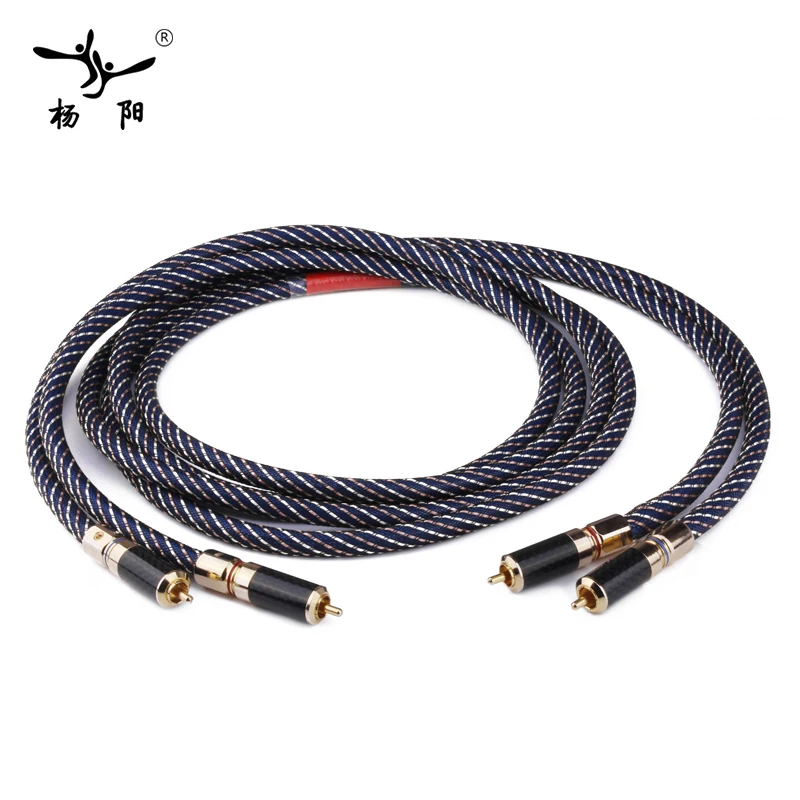 YYAUDIO посеребренный Hifi RCA аудио кабель двойное экранирование высокое качество 2RCA к