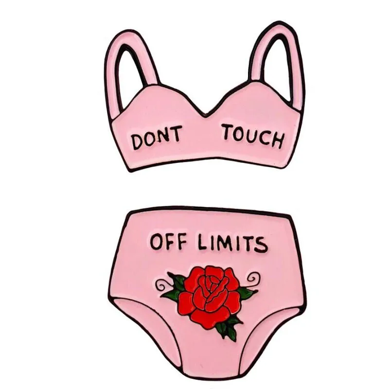 Брошь с надписью Don TOUCH OFF LIMITS|Броши| |