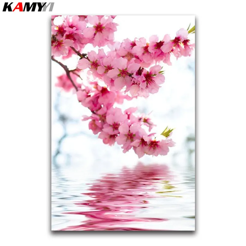 

FULL 3D diy diamond painting cross stitch Diamond embroidery mosaic pattern Peach blossom flower picture arts and crafts gift