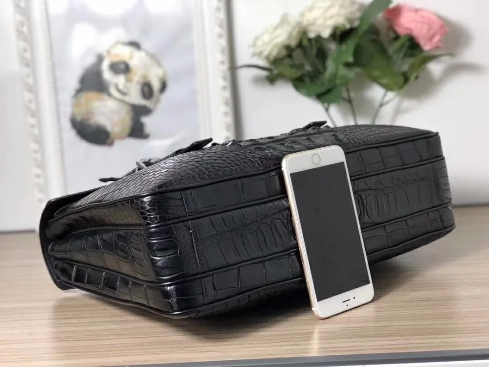 Натуральная крокодиловая кожа с замком для ключей, портфель для бизнесменов, Сумка с верхней ручкой, экзотическая настоящая кожа аллигатора, Мужская Портативная сумка