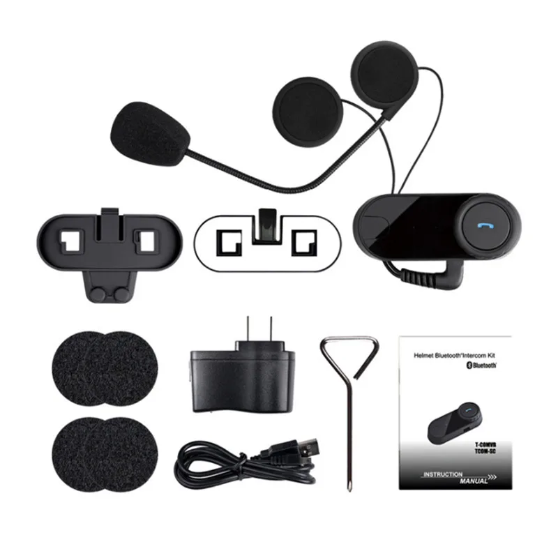 Мотоциклетная Bluetooth гарнитура для шлема водонепроницаемая BT Беспроводная