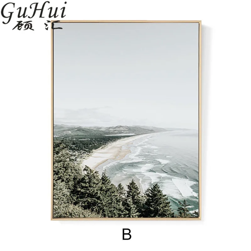 Картина на холсте с изображением леса и пляжа для ресторана гостиной | Дом сад