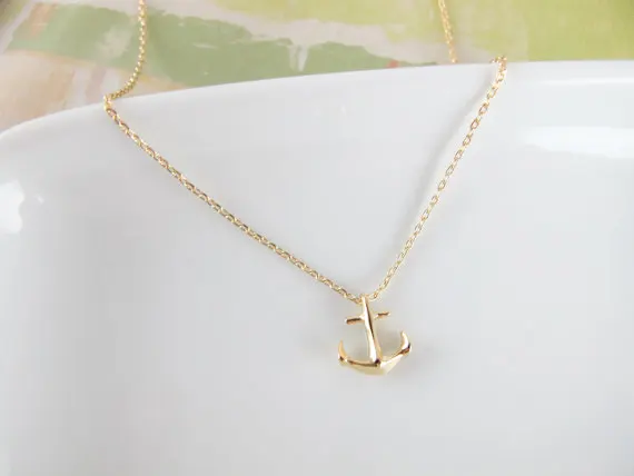 Крошечная лодка якорь ожерелье Боком Мужской морской флотский Якорные ожерелья