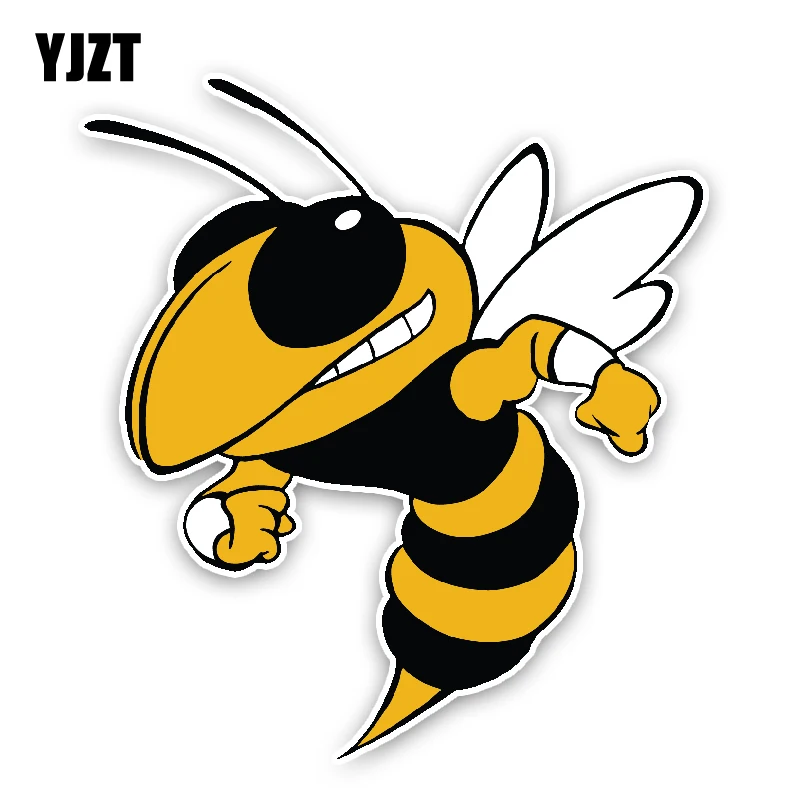 YJZT 13.6CM15CM Lovely Cartoon Hornets Colored PVC Car Sticker Bumper Window Graphic Decoration C1-5158 | Автомобили и мотоциклы
