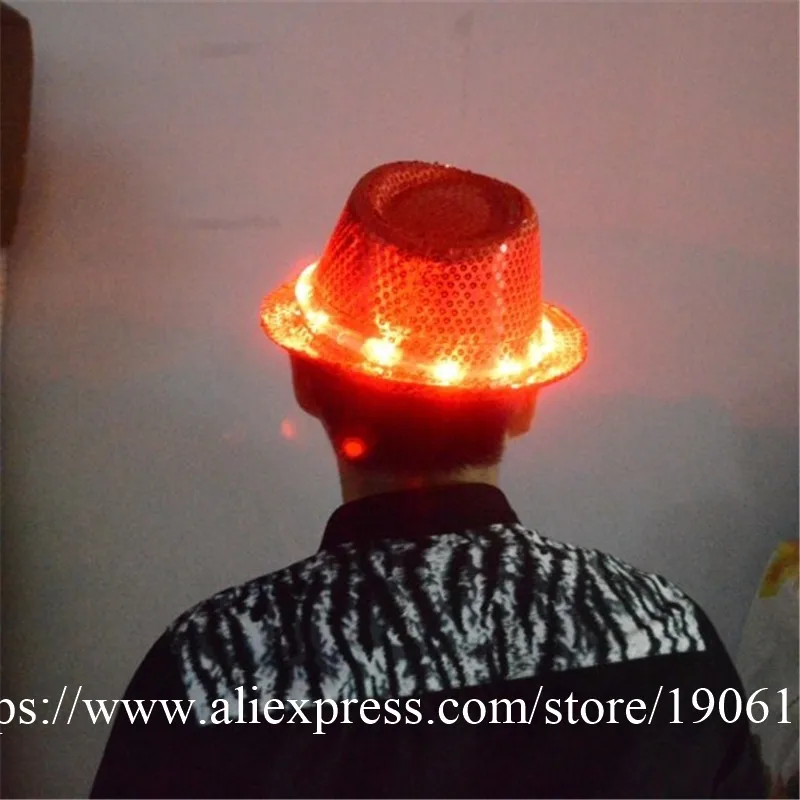 Модная светодиодная шляпа для вечеринок светящаяся мигающая Кепка фетровая в