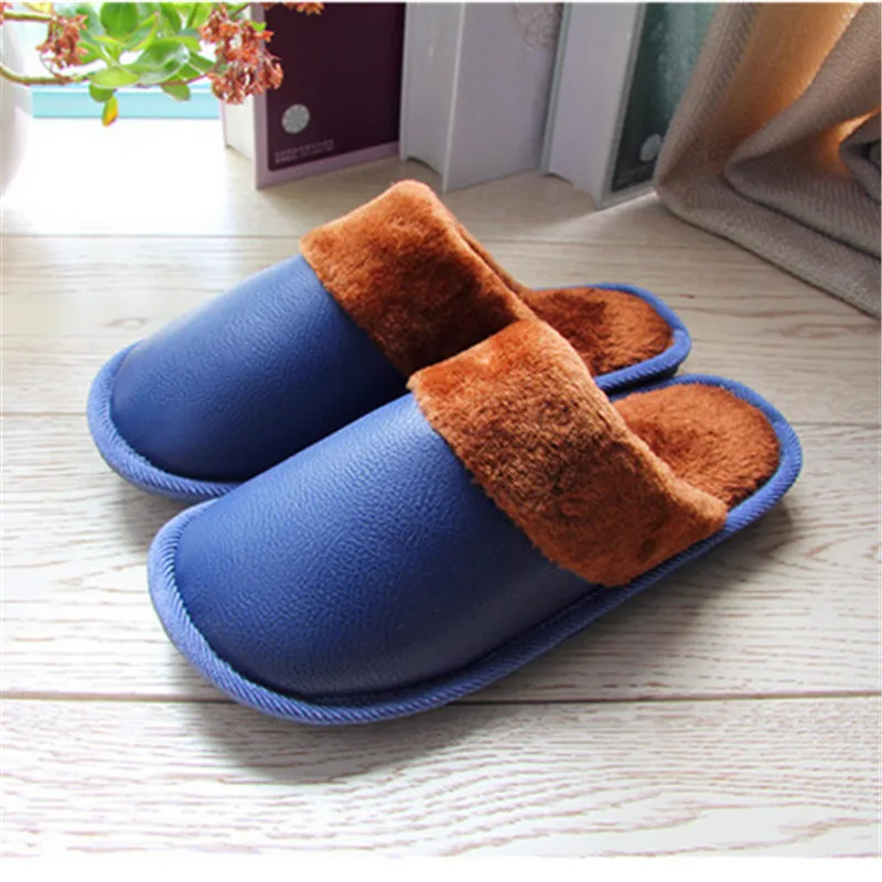 Водонепроницаемые теплые домашние тапочки для мужчин и женщин на осень зиму
