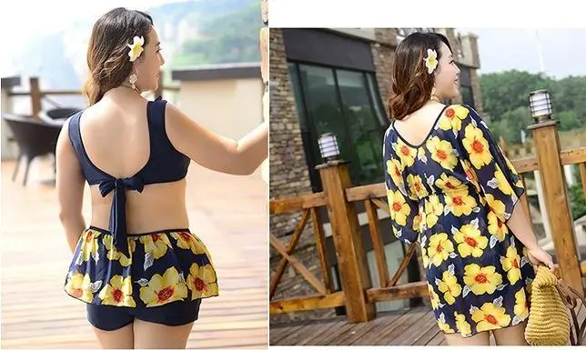 Лена Гага Beach прикрыть цветочные бикини юбка плюс Размеры танкини бюст большой