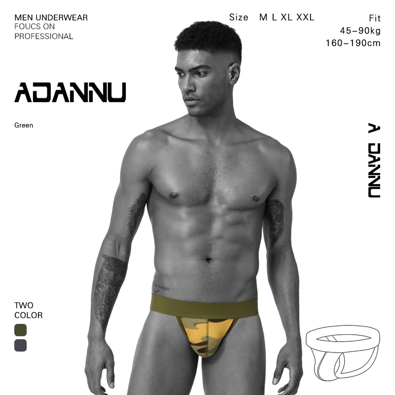

Мужские стринги с низкой посадкой ADANNU, черные трусы брифы с низкой талией, Тонги из хлопка, танга, сексуальное нижнее белье для мужчин, гей-тр...