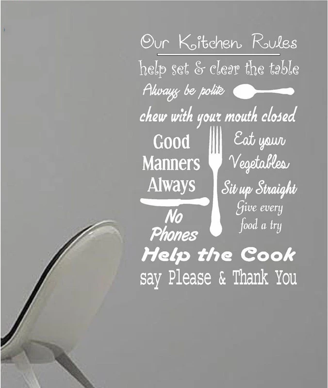 Кухонные ПРАВИЛА Виниловые настенные наклейки для декора дома декорированные в