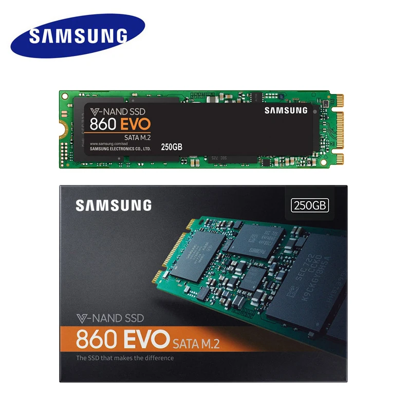 SAMSUNG SSD 860 EVO M.2 2280, SATA 1 , 500 , 250 ,   M2,  ,   TLC PCLe M.2