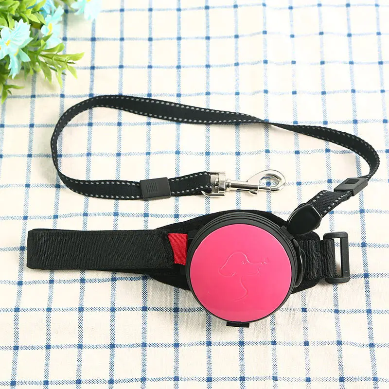 Rose Громкой связи Bluetooth гарнитура для наручные Втягивающийся поводок для собак, поводок для домашних животных тяговых канатов Регулируемый 3M терьер пояс для поводка ремешок на запястье, для бега, пробежек, собачий продукт - Цвет: Rose