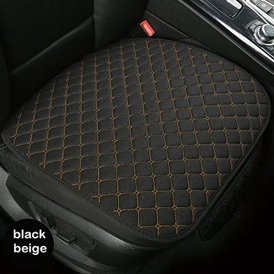 black beige 1 piece XWSN Linen car seat cover cushion suitable for 99% of the auto four seasons universal comfortable and breathable Car accessories - Название цвета: black beige 1 piece