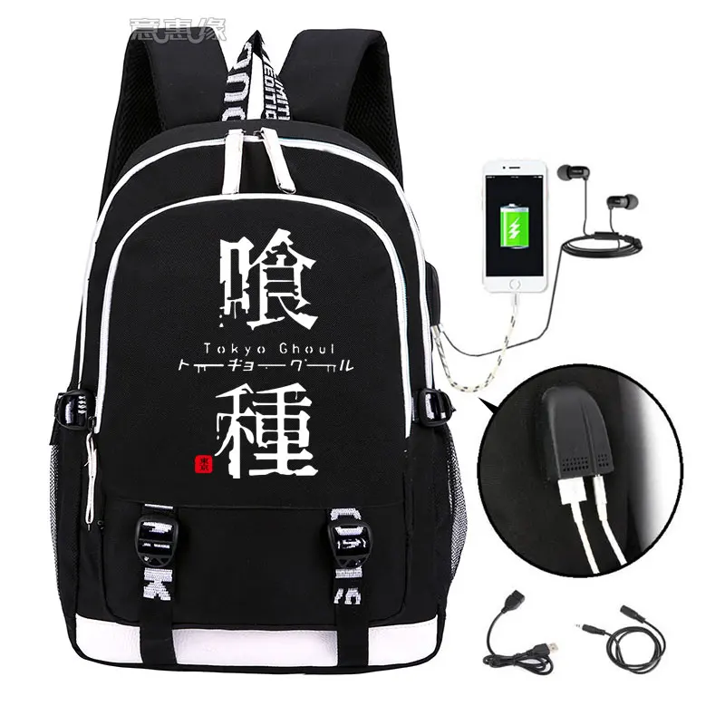 Рюкзак Tokyo Ghoul Kaneki Ken модная школьная сумка для ноутбука с usb девочек и мальчиков