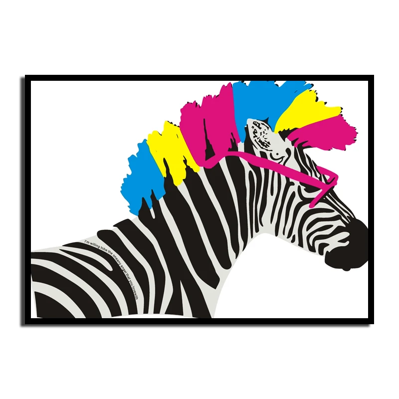 Красочные животные искусство холст печать постер Зебра настенные картины для