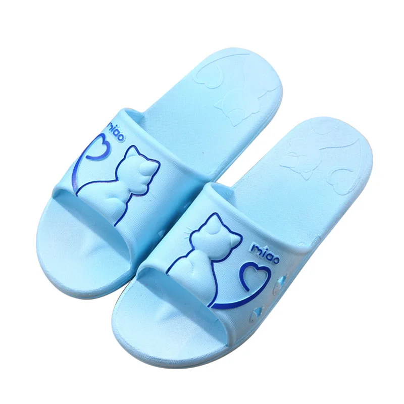 Шлепанцы для пар пляжные сандалии на мягкой подошве Симпатичная кошка плоская