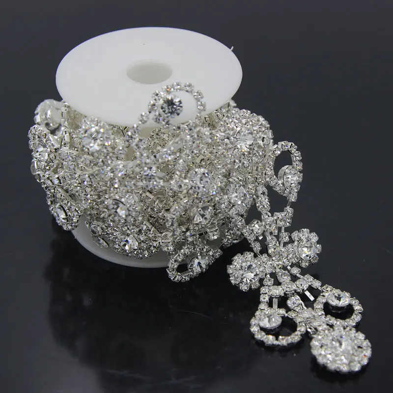 Аппликация для свадебного платья 5 ярдов розовое золото серебро Золотой Кристалл