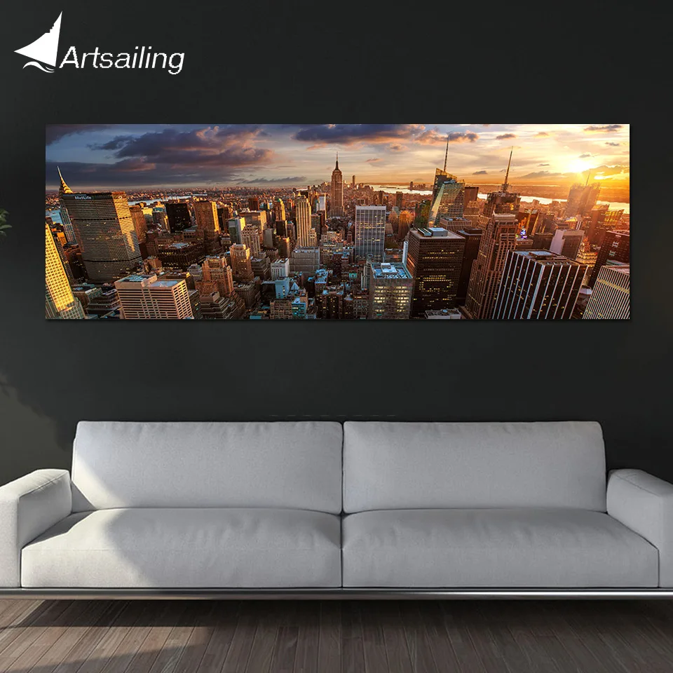 

1 панель город закат пейзаж плакаты и принты Холст Картина Настенная живопись холст домашний Декор картинки для гостиной XA2973