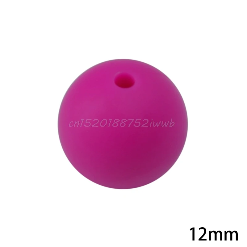 

20 Pcs Round Baby Chew Jewelry Silicone BPA Free Beads Teethers DIY Necklace New