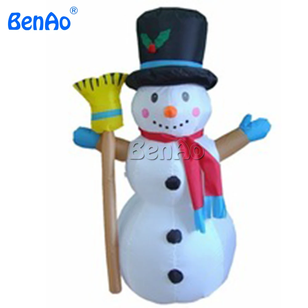 

X125 BENAO Бесплатная доставка 5 м высокий Зимний Рождественский надувной снеговик с метлой/низкая цена надувной снеговик