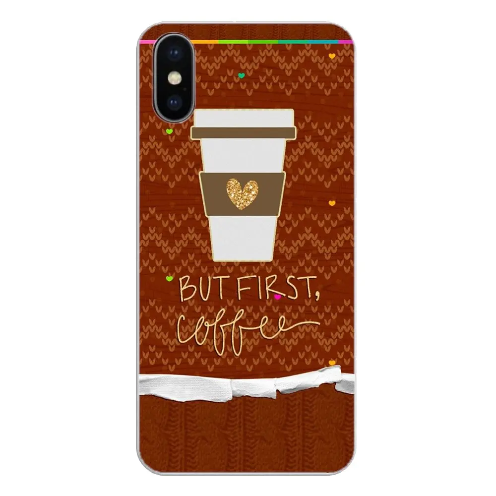 Soft Transparent Shell Covers For Motorola Moto X4 E4 E5 G5 G5S G6 Z Z3 G3 C Play Plus ok but first coffee Art Print |
