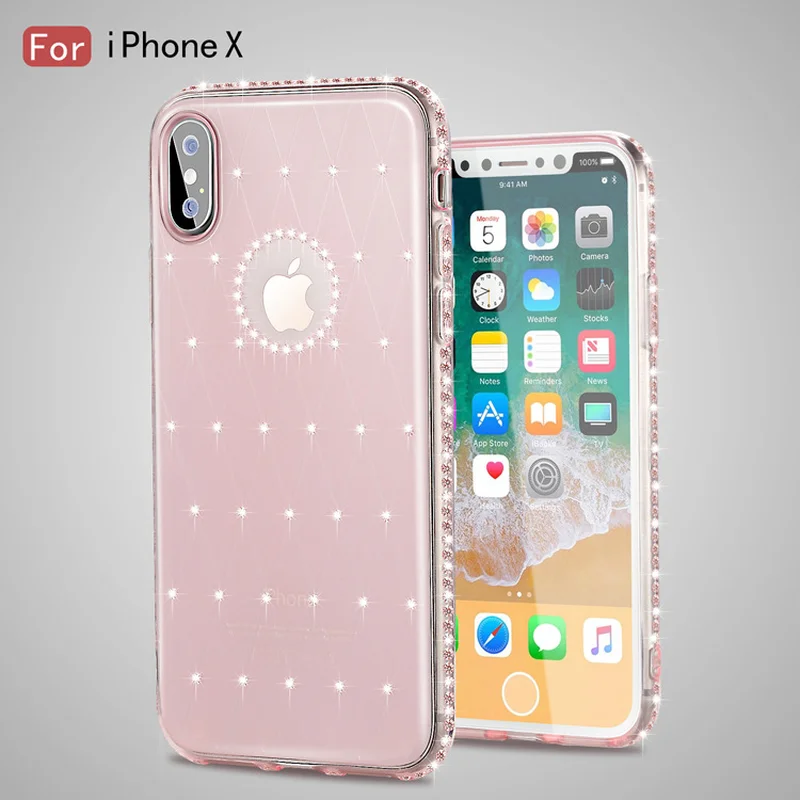 Новый сверлильный мобильный чехол для iPhone X 5s SE 6 7 6S 8 Роскошный из мягкого ТПУ Plus |