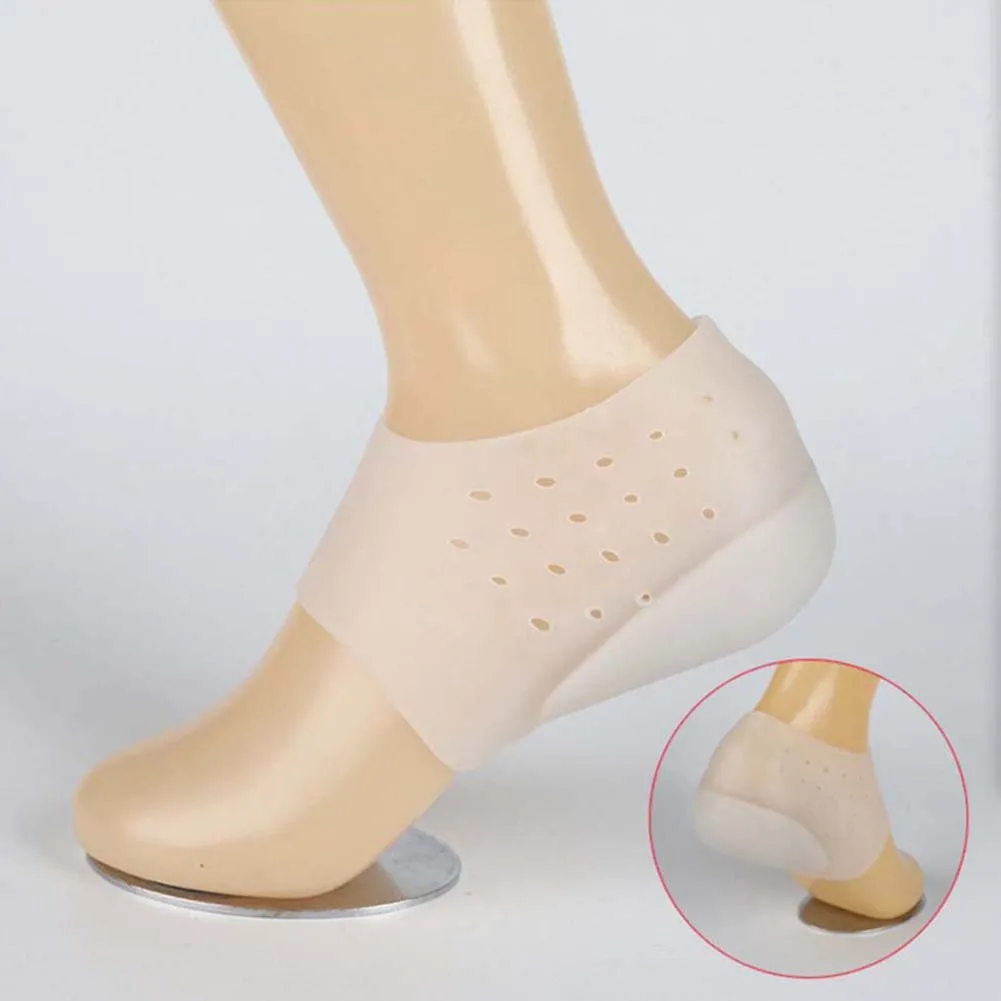 

New Unisex Invisible Height Increase Socks Heel Pads Silicone Insoles Foot Massage