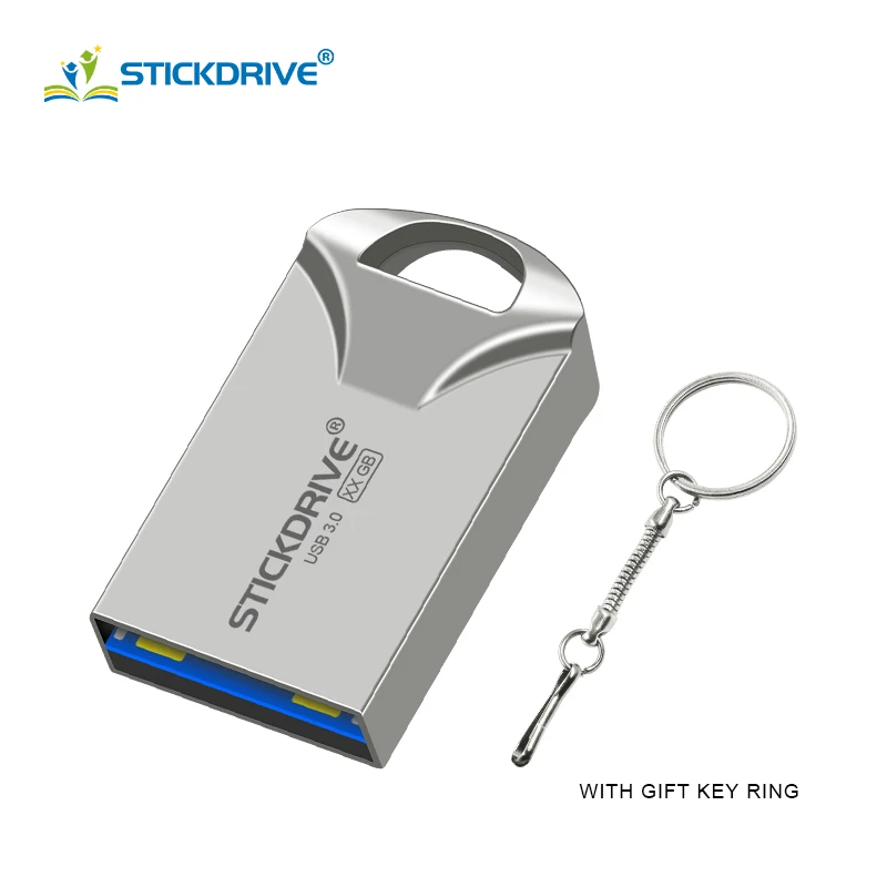 Silver USB 3,0 Подарочный Брелок usb флеш-накопитель 16 ГБ 32 ГБ флеш-накопитель 64 ГБ 128 ГБ флеш-накопитель usb флешка металлический мини usb ключ - Цвет: Silver
