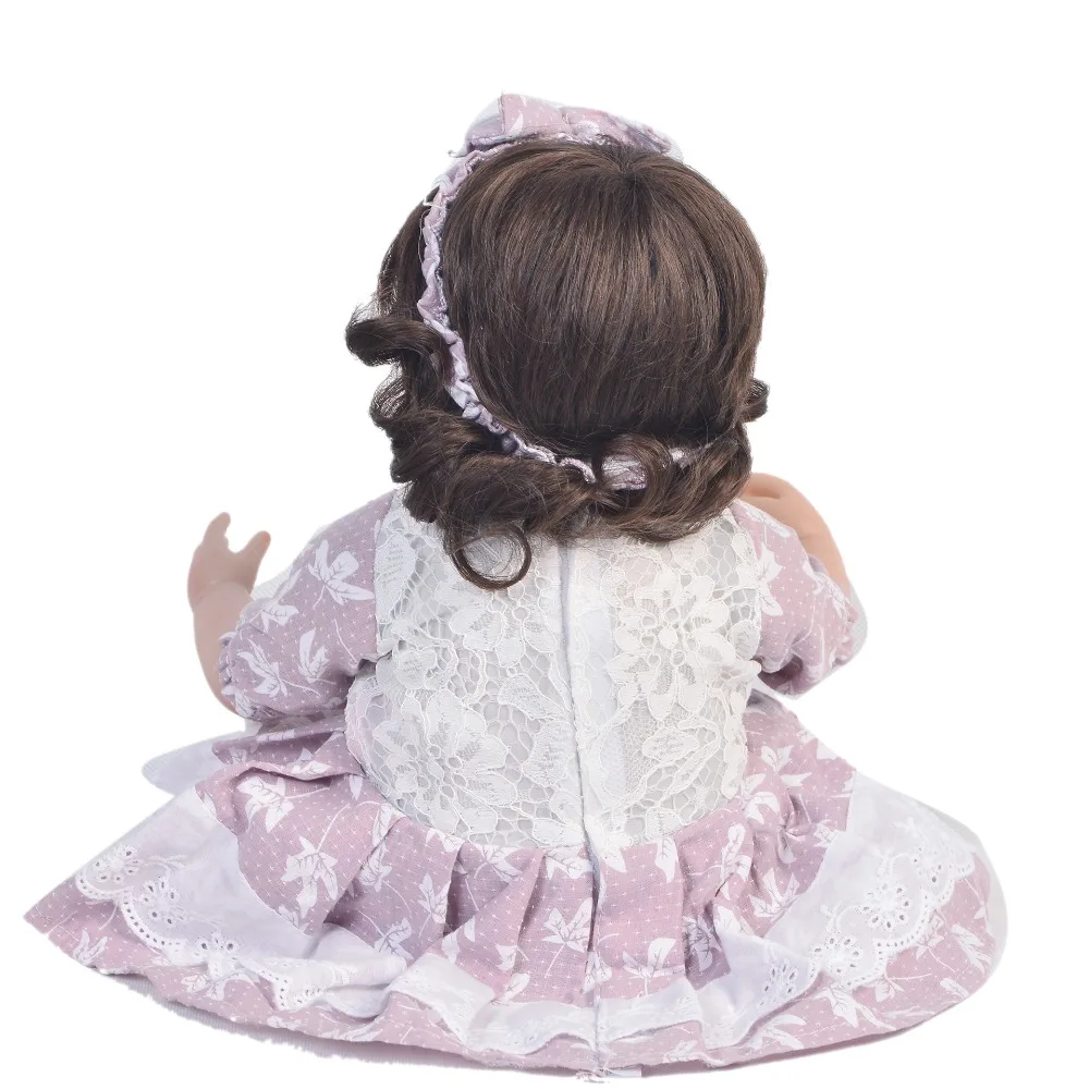 Силиконовые куклы reborn 18 &quot43 см bebes curly hair girl для детей подарок на день рождения
