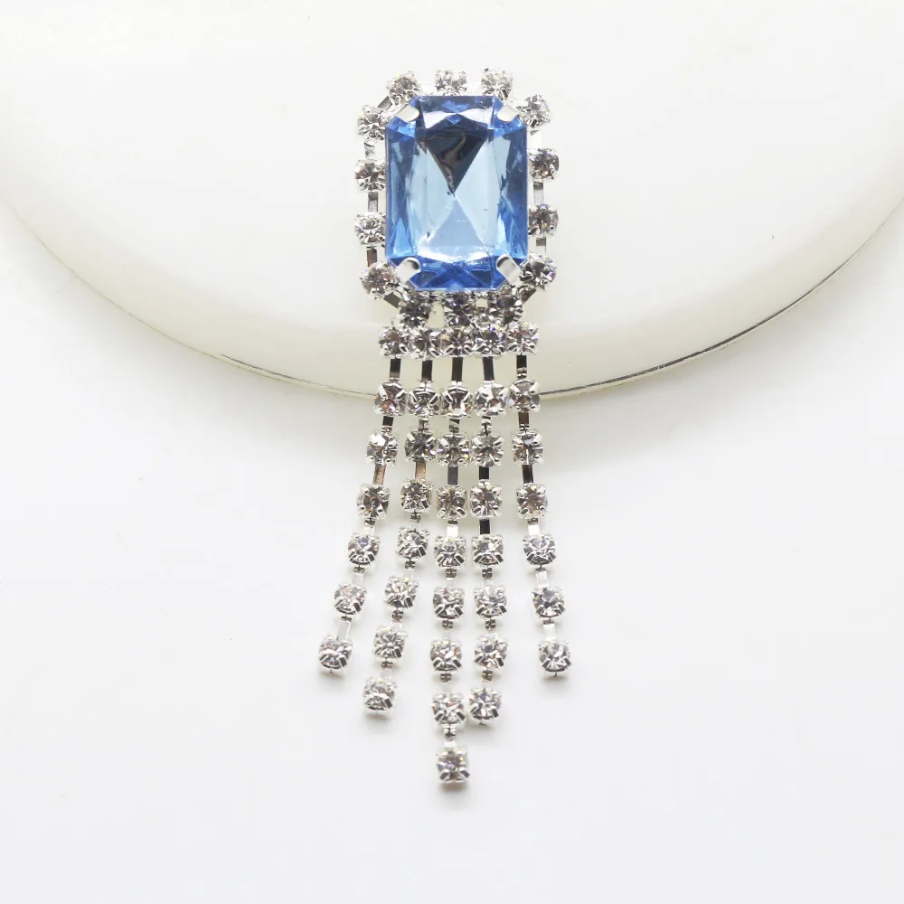 10 шт./лот 70 мм брошь на пуговице из пресноводного синего горного хрусталя с