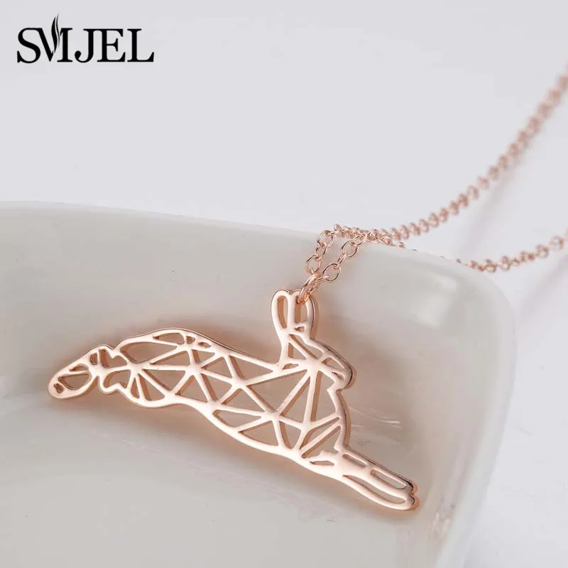 SMJEL очаровательные ожерелья с милым Кроликом геометрическое ожерелье