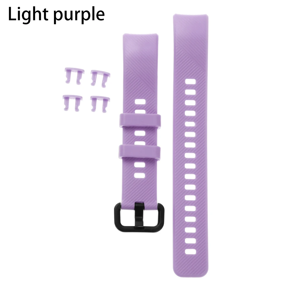 light purple Модные Классические силиконовые часы, браслет, ремешок, спортивные Смарт-часы, ремешок, фитнес-трекер для huawei Honor Band 4 - Цвет: light purple