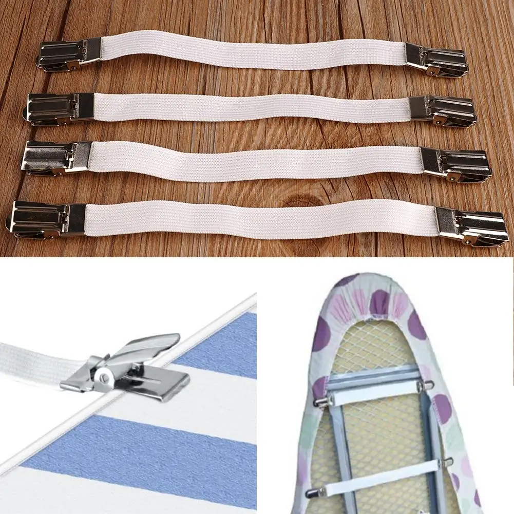 4pcs/Set Bed Sheet Grippers Useful Multipurpose Fasteners Elastic Holder Clip Iron Clamp Nylon String Clips | Дом и сад