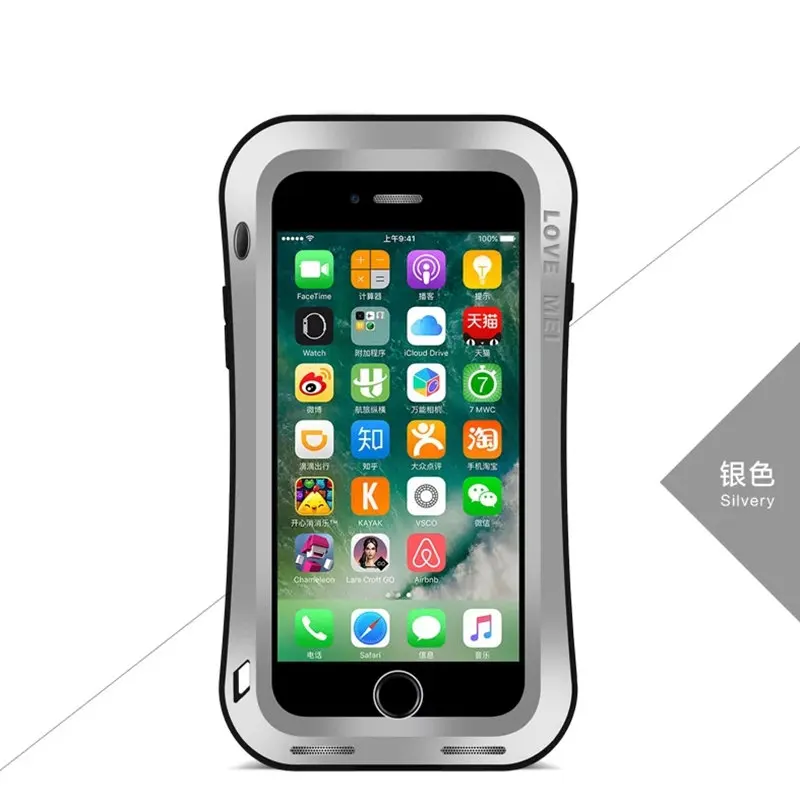 Powerful Shockproof Water Resistant Dust Proof Metal Alu Phone Protective Housing Case Cover for iPhone 7 Plus 4.7&quot 5.5 inch |