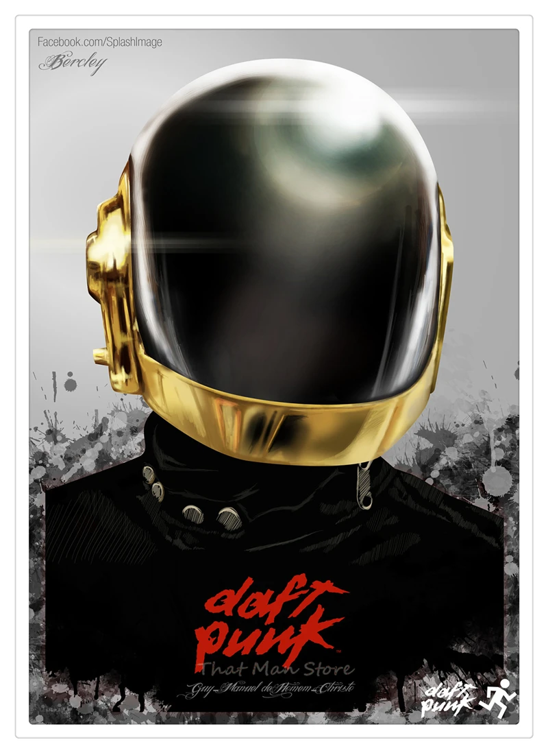 Наклейки на стену Daft в стиле панк рок зеркальное изображение украшение для дома