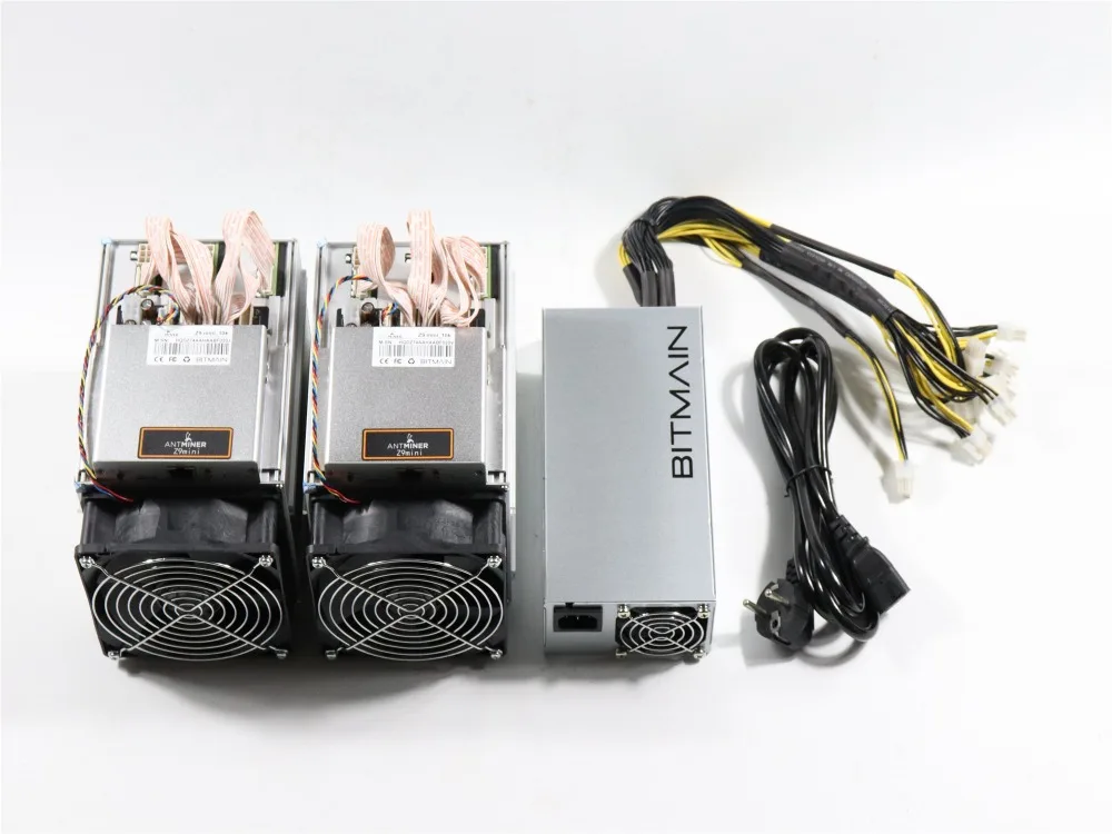 2 шт б/у ZCASH Miner Antminer Z9 Mini 10k Sol/s 300W с 1pc Bitmain APW3 1600W PSU хорошая прибыль лучше чем A9 S9