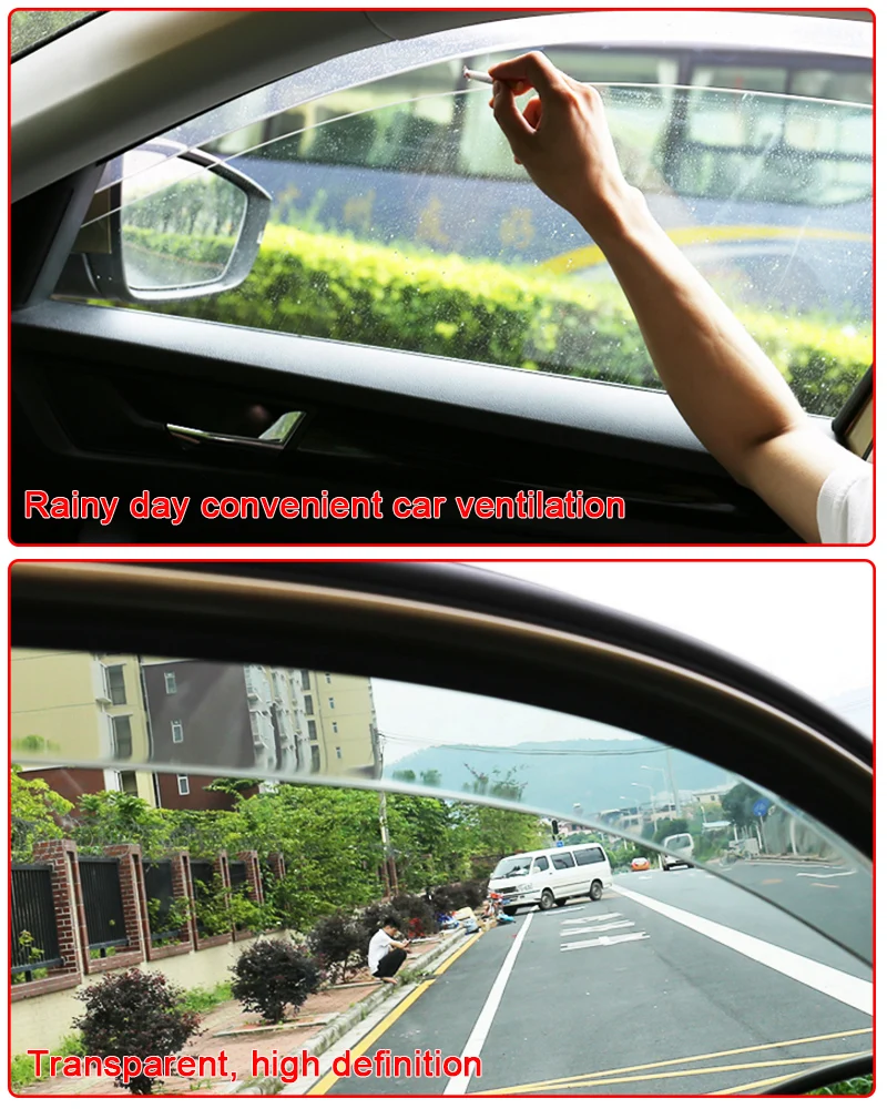 

QCBXYYXH Car Styling Awnings Shelters 4pcs/lot Window Visors For Audi A3 A4 A6 Q3 Q5 Q7 Sun Rain Shield Stickers Covers