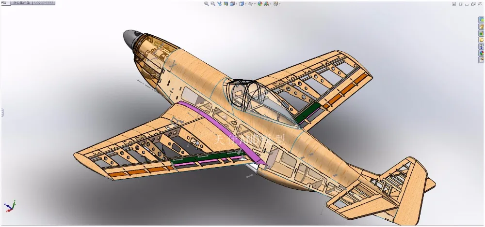 Новое поступление DIY пробкового дерева 1200 мм размах крыльев P51 rc самолет warbird