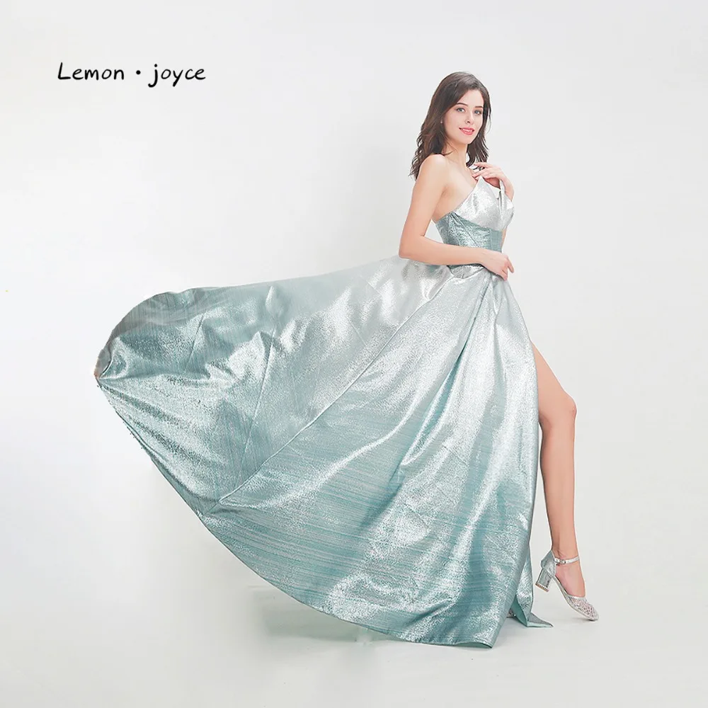 Женское длинное вечернее платье Lemon joyce блестящее с высоким разрезом для