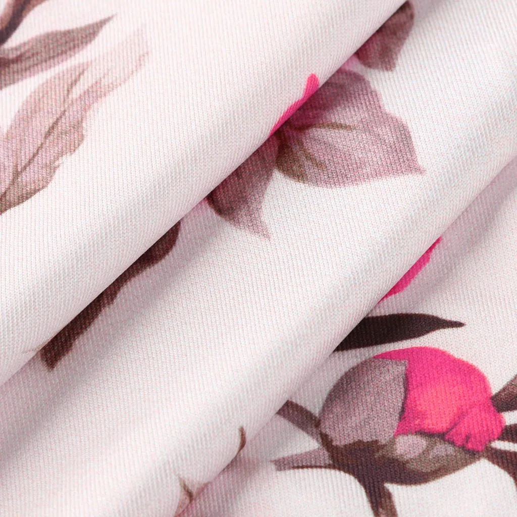 Wummer платья для беременных женщин без рукавов с оборками Цветочные Элегантные