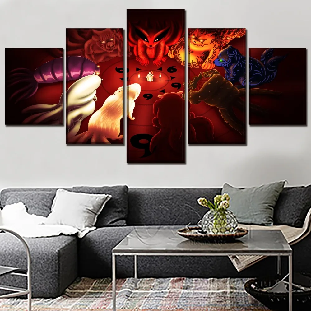 Naruto Kurama Sage of Six Paths аниме 5 шт. HD Печать домашняя живопись Настенная холст искусство