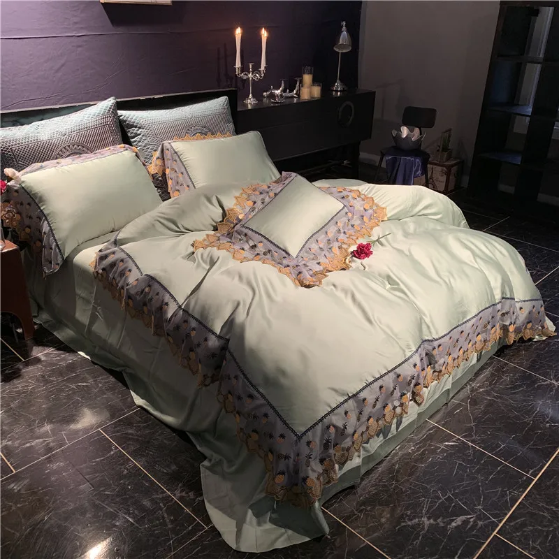 Светильник зеленый роскошный 100S Тенсел Шелковый мягкий искусственный кружевной