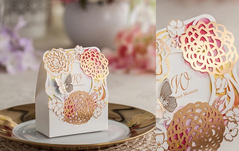 Цветочная Свадебная коробка для конфет Детский праздник элегантное