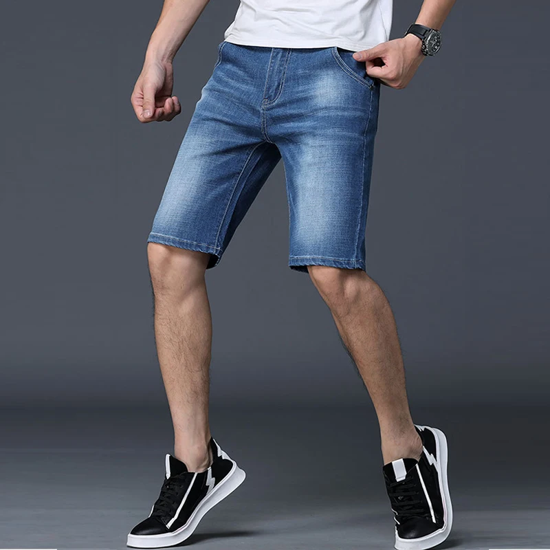 Men's Denim Shorts Good Quality Short Jeans Men Cotton Solid Straight Short Jeans Male Blue Casual Short Jeans High Quality