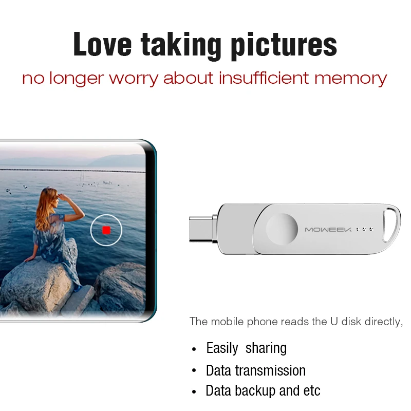 USB флеш-накопитель Moweek type C 128 ГБ 64 OTG usb флешка 32 16 8 cle 3 0 высокоскоростной |